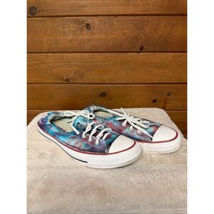 Converse Chuck Taylor All Star slip-on sneakers colorful tie-dye print Sz 10